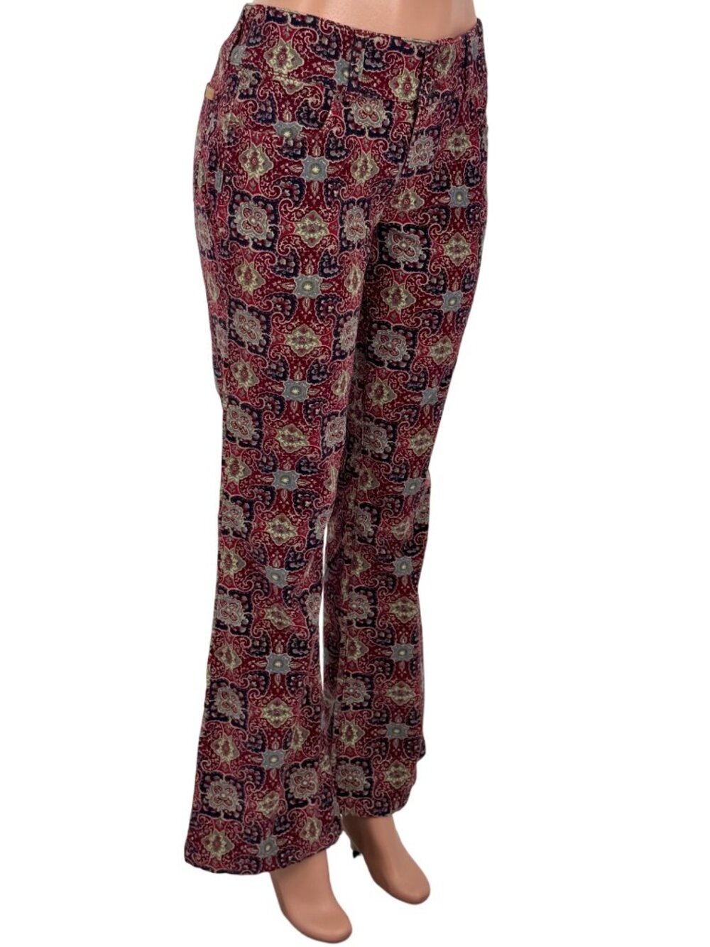 VTG NWT Tommy Hilfiger Paisley Floral Wide Leg Corduroy Jeans | Boho Grunge Y2K - Picture 10 of 16